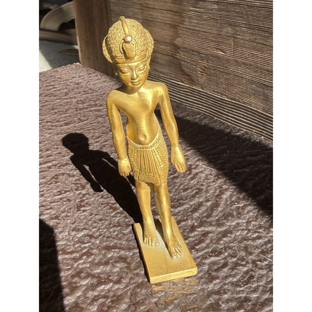 Metropolitan Museum of Art King Tut Egyptian Brass Figurine 1989 Vintage